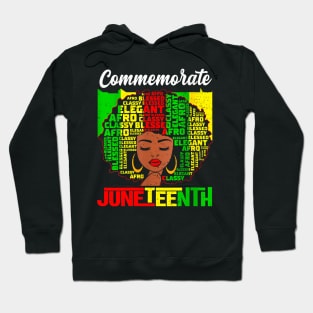 Womens Juneteenth Afro Woman Black Queen African American Melanin Hoodie